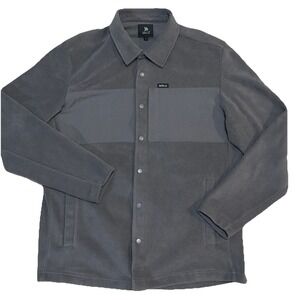 GILLZ Men's Gray Large Crescent Beach Full Snap Water Resistant Fleece Jacket